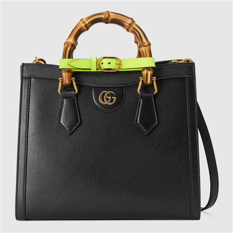 gucci black patent leather bag|gucci diana tote bag.